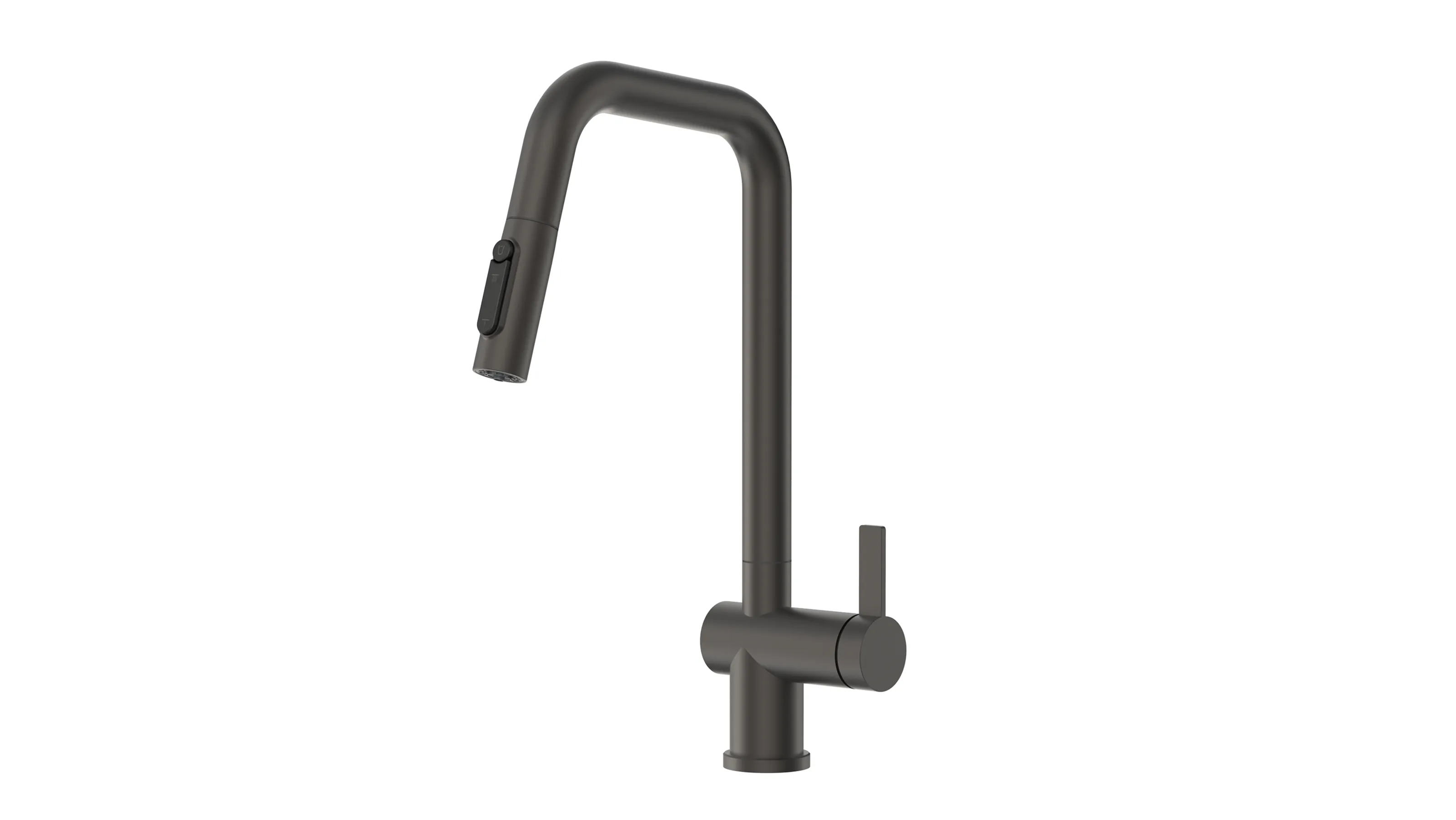 Смеситель для кухни Granula Kitchen Space 7273 графит матовый, подключение к фильтру, выдвижной излив, с душем