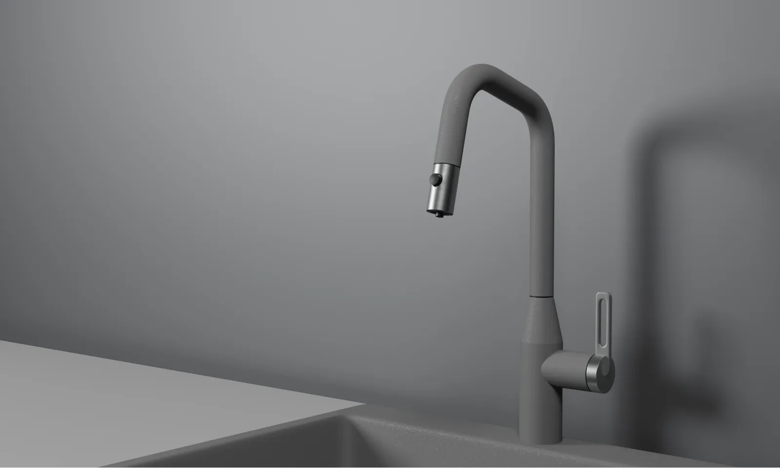 Смеситель для кухни Granula 8171 алюминиум, подключение к фильтру, выдвижной излив