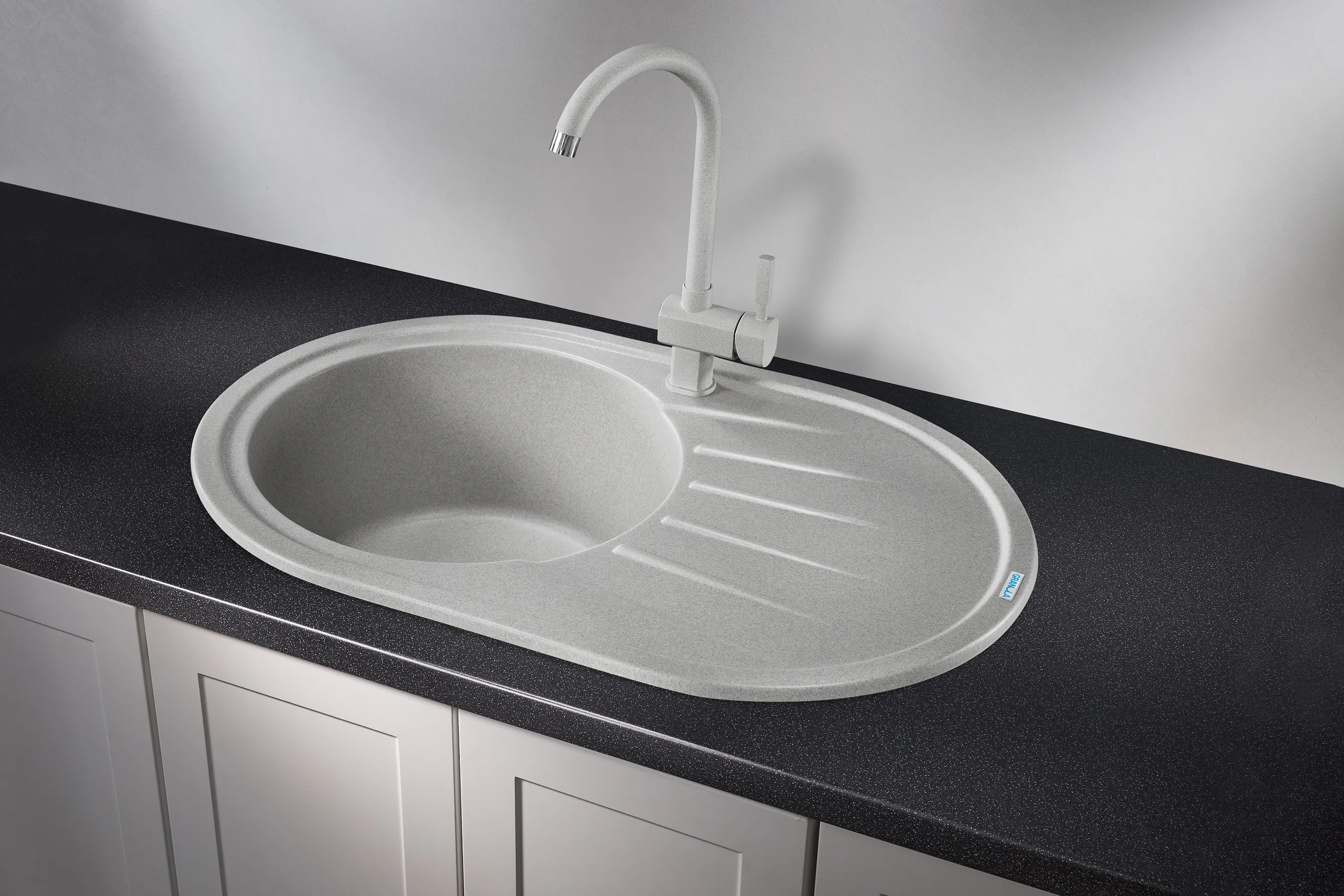 Мойка для кухни Granula Standart 7601 базальт, 76х50 см, овальная
