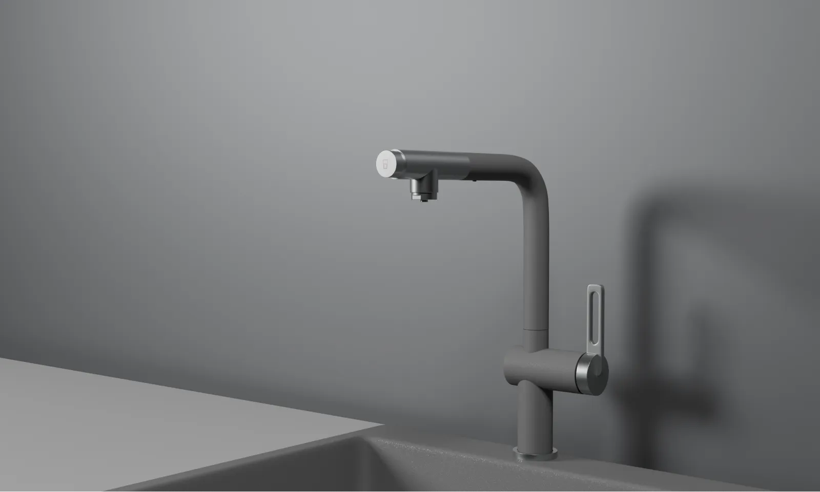 Смеситель для кухни Granula 8169 алюминиум, подключение к фильтру, выдвижной излив