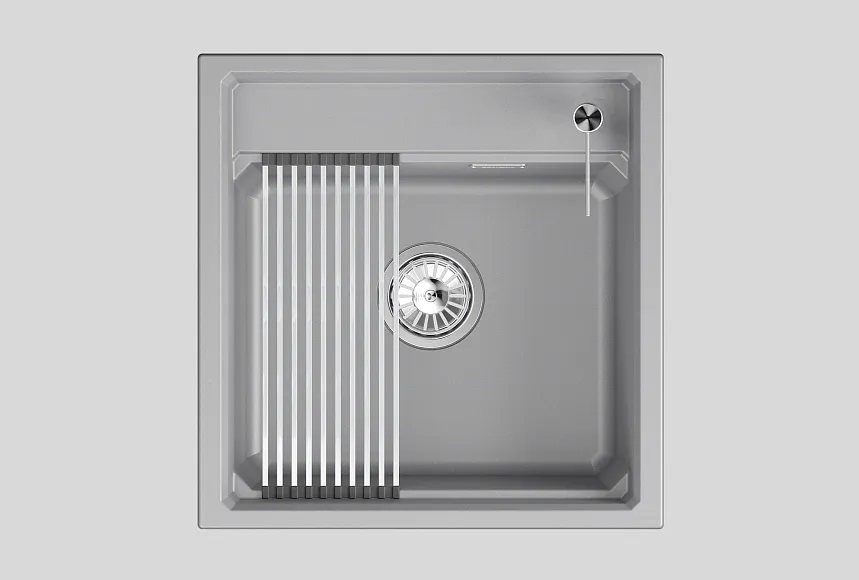 Мойка для кухни Granula Kitchen Space 5002i алюминиум, 50х51 см, квадратная