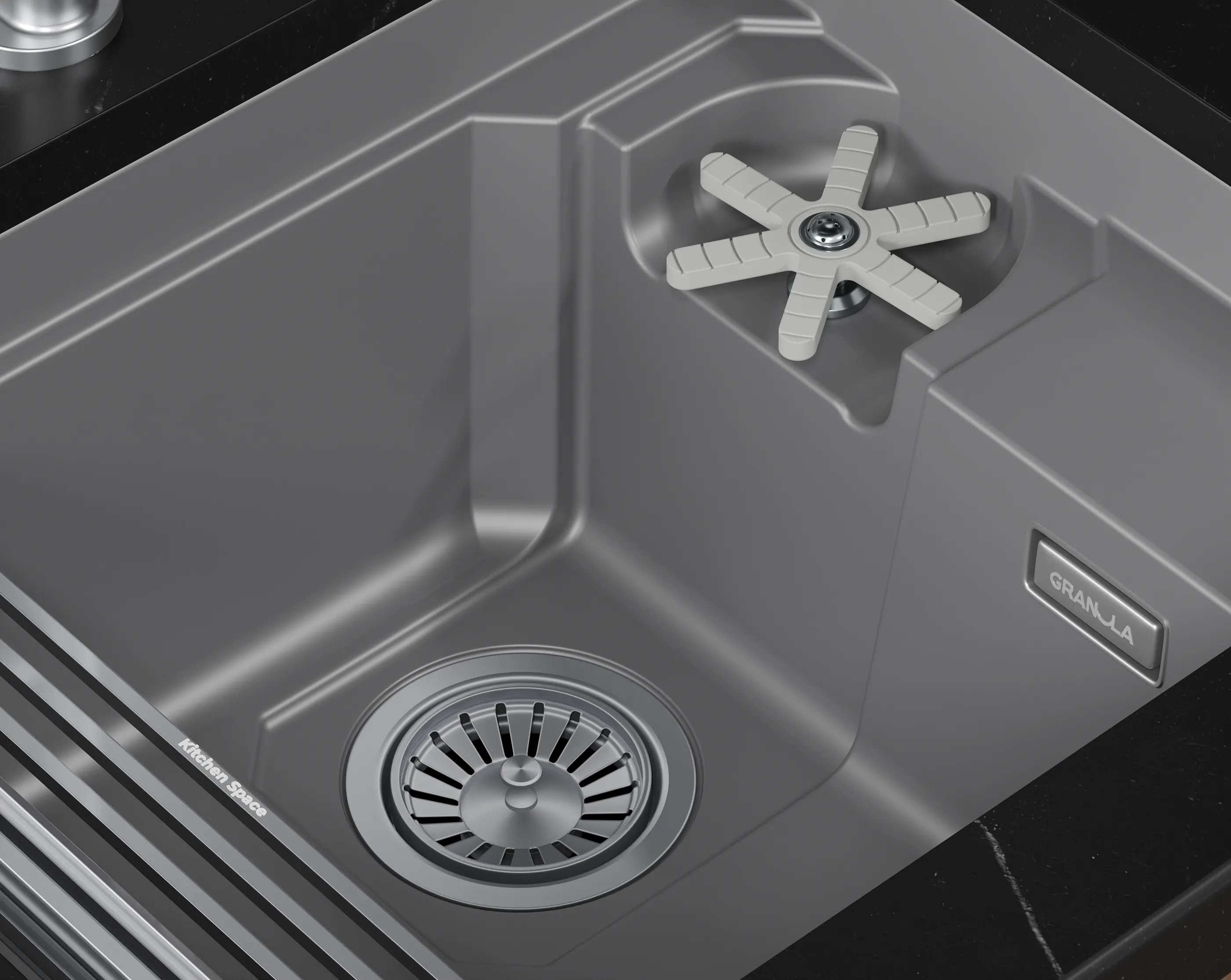 Мойка для кухни Granula Kitchen Space Rinzer 7309RU алюминиум, 73х45 см, прямоугольная