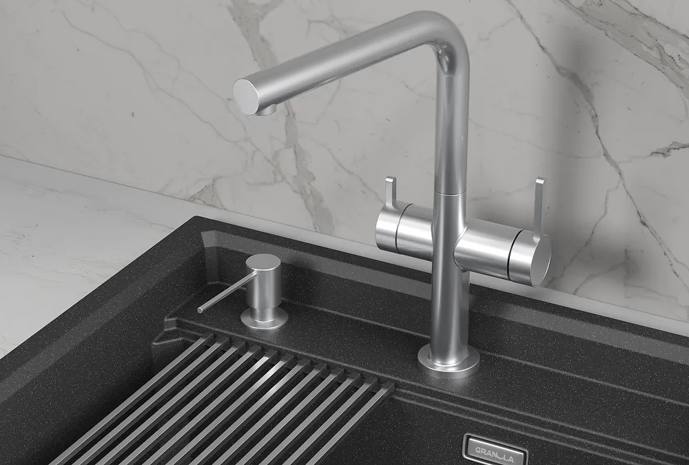 Смеситель для кухни Granula Kitchen Space 8276 нержавеющая сталь, подключение к фильтру