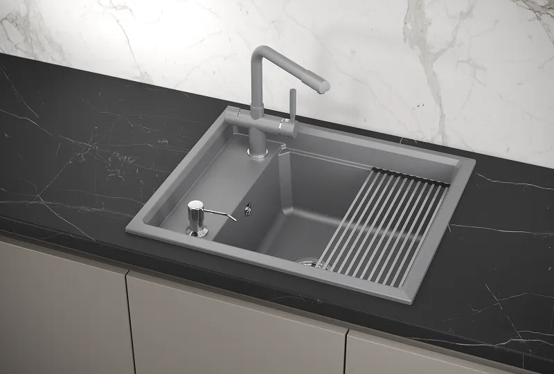 Мойка для кухни Granula Kitchen Space 6004 алюминиум, 60х51 см, прямоугольная