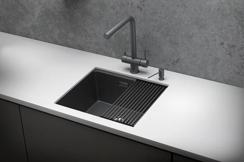 Мойка для кухни Granula Kitchen Space 5045U графит матовый, 50х44,5 см, прямоугольная