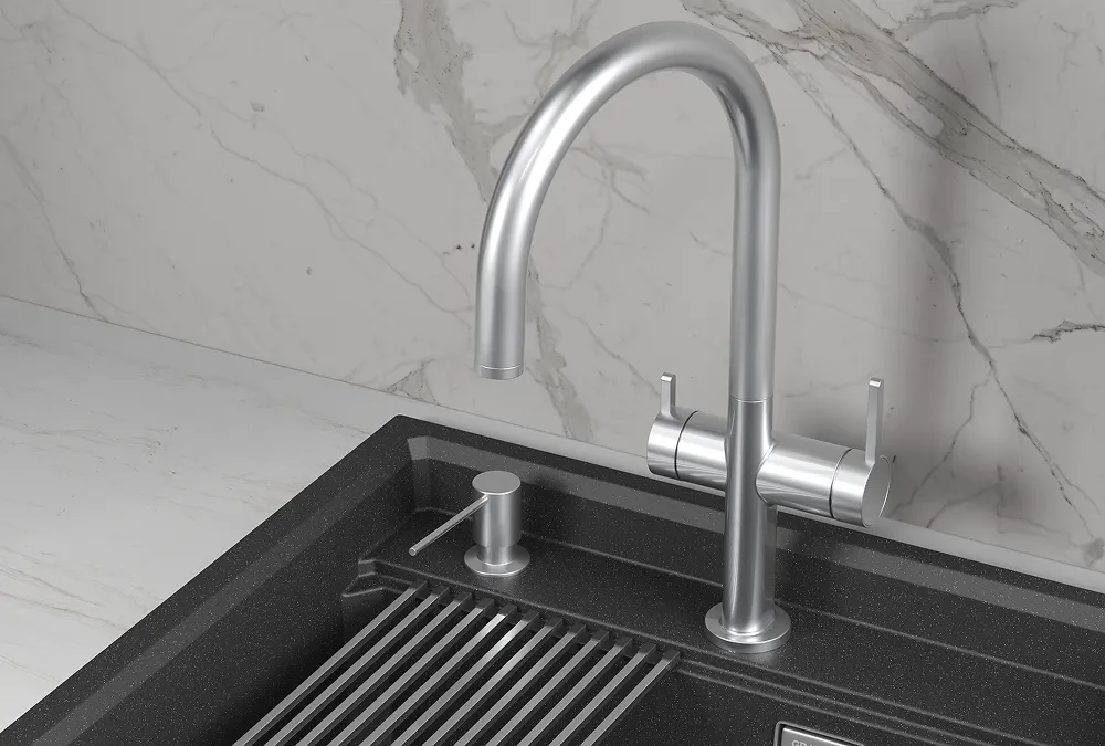 Смеситель для кухни Granula Kitchen Space 8274 нержавеющая сталь, подключение к фильтру