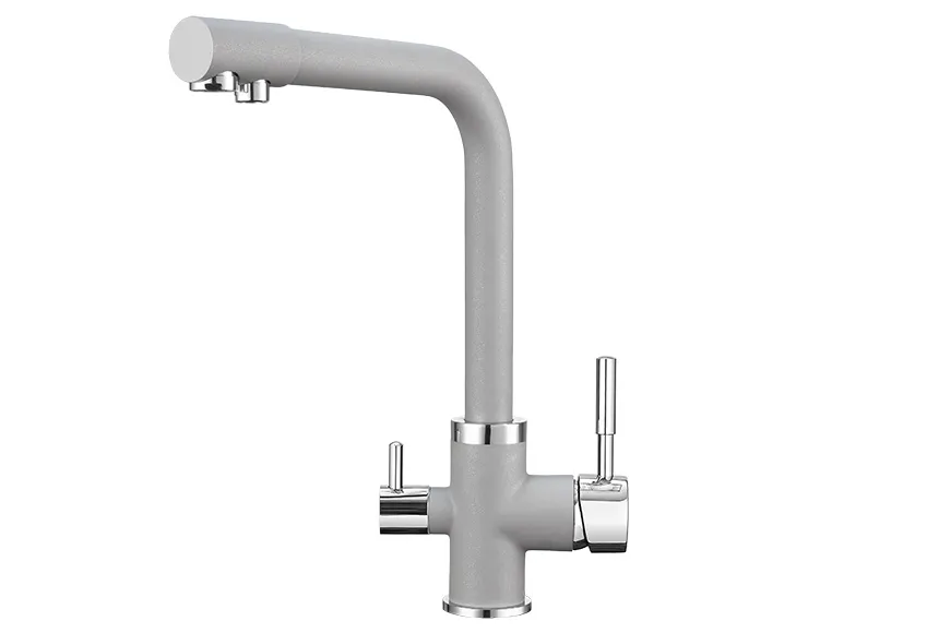 Смеситель для кухни Granula 2015 алюминиум, подключение к фильтру