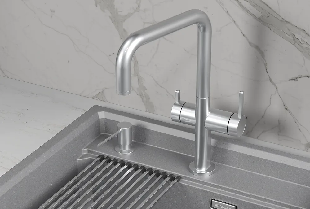Смеситель для кухни Granula Kitchen Space 8275 нержавеющая сталь, подключение к фильтру