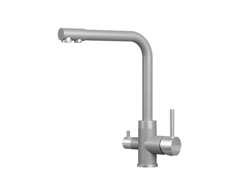 Смеситель для кухни Granula 5015 алюминиум, подключение к фильтру