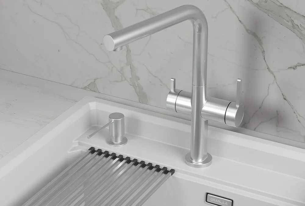 Смеситель для кухни Granula Kitchen Space 8276 нержавеющая сталь, подключение к фильтру