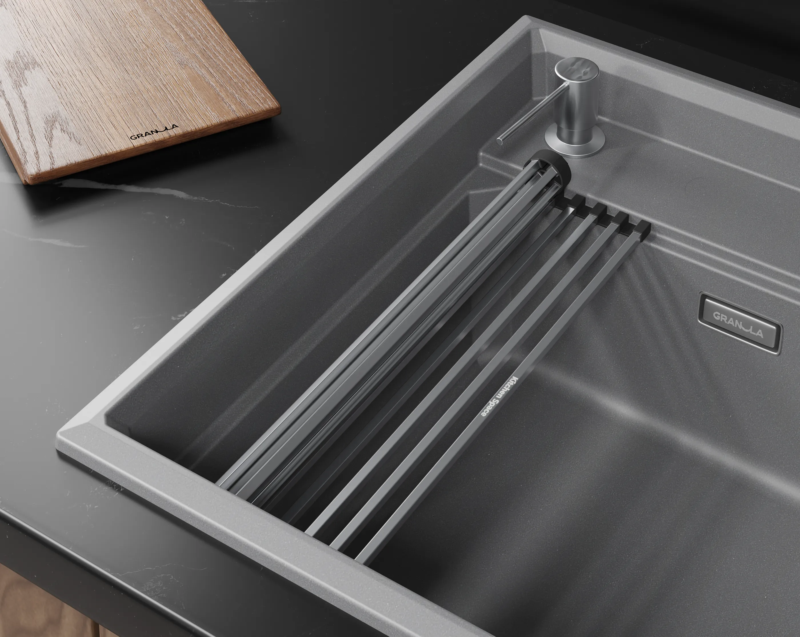 Мойка для кухни Granula Kitchen Space Rinzer 5807R алюминиум, 58х52 см, прямоугольная