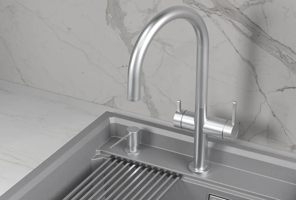 Смеситель для кухни Granula Kitchen Space 8274 нержавеющая сталь, подключение к фильтру