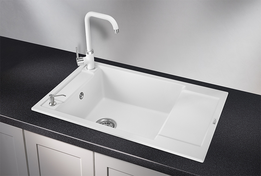 7806, АРКТИК (БЕЛЫЙ), кухонная мойка, кварц