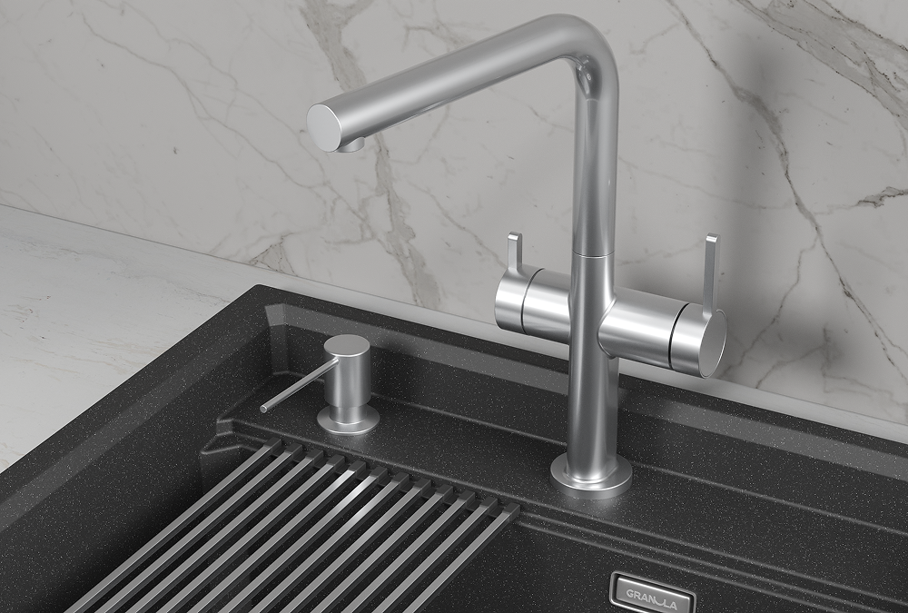 KS-8276, НЕРЖ, СМЕСИТЕЛЬ КУХОННЫЙ KITCHEN SPACE