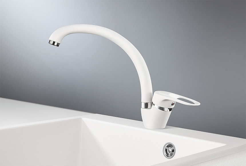 ST-03, БЕЛЫЙ СМЕСИТЕЛЬ КУХОННЫЙ