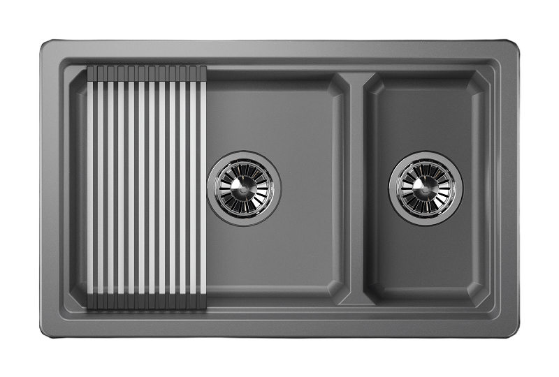 KS-7304U, АЛЮМИНИУМ, кухонная мойка, кварц